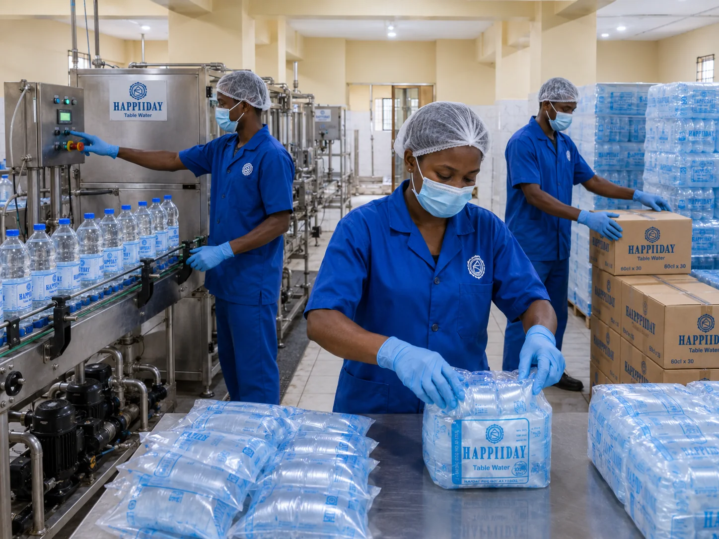 Happiiday production and packing activity inside the facility